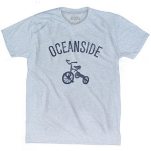 Oceanside City Tricycle Adult Tri-Blend T-shirt - Athletic White