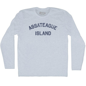 Assateague Island Adult Tri-Blend Long Sleeve T-shirt - Athletic White