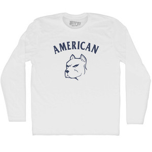 American Bulldog Adult Cotton Long Sleeve T-shirt - Grey Heather