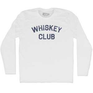 Whiskey Club Adult Cotton Long Sleeve T-shirt - White