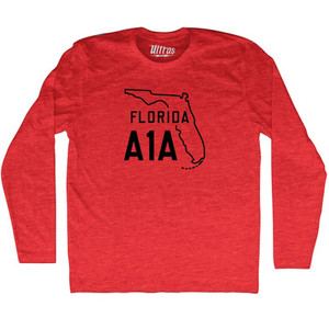 Florida A1A Adult Tri-Blend Long Sleeve T-shirt - Athletic Red