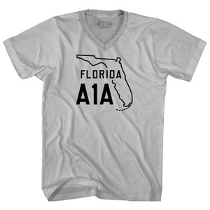 Florida A1A Adult Tri-Blend V-neck T-shirt - Cool Grey