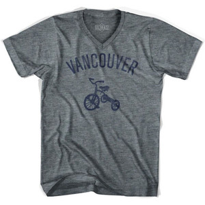 Vancouver City Tricycle Adult Tri-Blend V-neck T-shirt - Athletic Grey Vancouver City Tricycle Adult Tri-Blend V-neck T-shirt - Athletic Grey