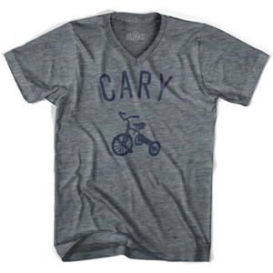 Cary Tricycle Adult Tri-Blend V-neck T-shirt - Athletic Grey Cary Tricycle Adult Tri-Blend V-neck T-shirt - Athletic Grey