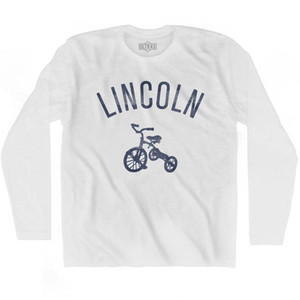 Lincoln City Tricycle Adult Cotton Long Sleeve T-shirt - White