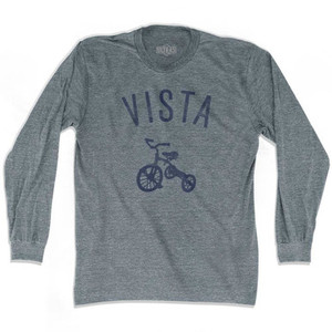 Vista City Tricycle Adult Tri-Blend Long Sleeve T-shirt - Athletic Grey