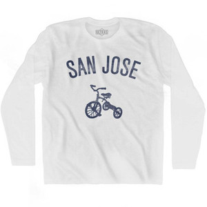 San Jose City Tricycle Adult Cotton Long Sleeve T-shirt - White San Jose City Tricycle Adult Cotton Long Sleeve T-shirt - White