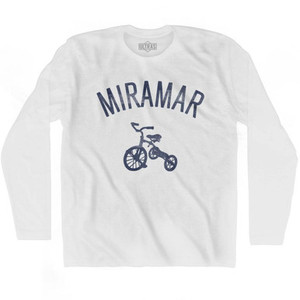 Miramar City Tricycle Adult Cotton Long Sleeve T-shirt - White Miramar City Tricycle Adult Cotton Long Sleeve T-shirt - White
