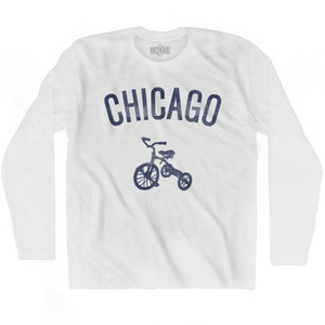 Chicago Tricycle Adult Cotton Long Sleeve T-shirt - White