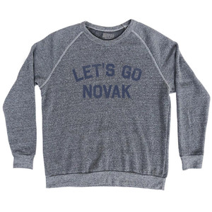 Let's Go Novak Adult Tri-Blend Sweatshirt - Athletic Grey