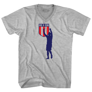 Dos A Cero 2-0 Silhouette USA Soccer Win Over Mexico Adult Cotton V-neck T-shirt - Grey Heather Dos A Cero 2-0 Silhouette USA Soccer Win Over Mexico Adult Cotton V-neck T-shirt - Grey Heather