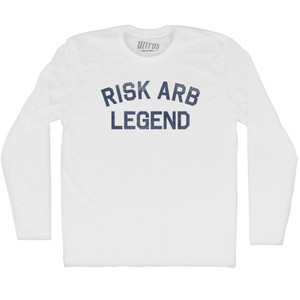 Risk Arb Legend Adult Cotton Long Sleeve T-shirt - White