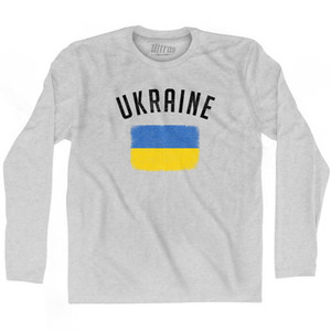 Ukraine Country Flag Heritage Adult Cotton Long Sleeve T-shirt by Ultras Ukraine Country Flag Heritage Adult Cotton Long Sleeve T-shirt by Ultras