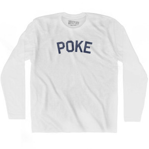 Poke Adult Cotton Long Sleeve T-shirt - White