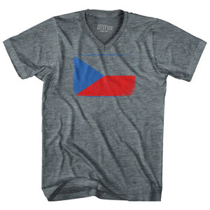 Czech Republic Country Flag Adult Tri-Blend V-Neck T-Shirt by Ultras Czech Republic Country Flag Adult Tri-Blend V-Neck T-Shirt by Ultras