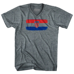 Croatia Country Flag Adult Tri-Blend V-Neck T-Shirt by Ultras Croatia Country Flag Adult Tri-Blend V-Neck T-Shirt by Ultras
