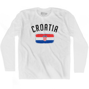 Croatia Country Flag Heritage Adult Cotton Long Sleeve T-Shirt by Ultras Croatia Country Flag Heritage Adult Cotton Long Sleeve T-Shirt by Ultras