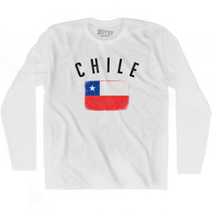 Chile Country Flag Heritage Adult Cotton Long Sleeve T-Shirt by Ultras Chile Country Flag Heritage Adult Cotton Long Sleeve T-Shirt by Ultras