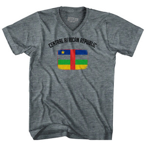 Central African Republic Country Flag Heritage Adult Tri-Blend V-Neck T-Shirt by Ultras Central African Republic Country Flag Heritage Adult Tri-Blend V-Neck T-Shirt by Ultras