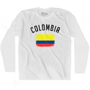 Colombia Country Flag Heritage Adult Cotton Long Sleeve T-Shirt by Ultras Colombia Country Flag Heritage Adult Cotton Long Sleeve T-Shirt by Ultras
