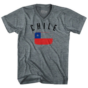 Chile Country Flag Heritage Adult Tri-Blend V-Neck T-Shirt by Ultras Chile Country Flag Heritage Adult Tri-Blend V-Neck T-Shirt by Ultras