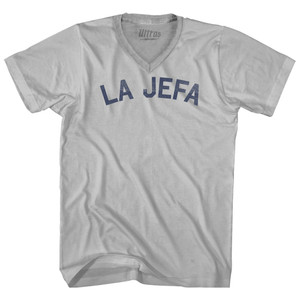 La Jefa Adult Tri-Blend V-neck T-shirt - Cool Grey