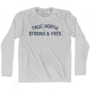 True North Strong & Free Adult Cotton Long Sleeve T-shirt by Ultras True North Strong & Free Adult Cotton Long Sleeve T-shirt by Ultras