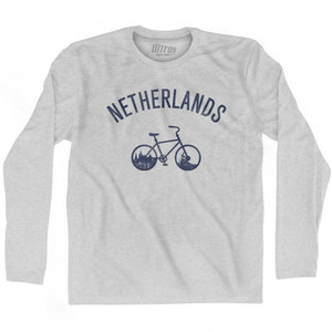 Netherlands Vintage Bike Adult Cotton Long Sleeve T-Shirt by Ultras Netherlands Vintage Bike Adult Cotton Long Sleeve T-Shirt by Ultras