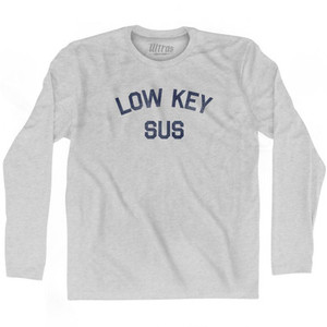 Low Key Sus Adult Cotton Long Sleeve T-shirt - Grey Heather