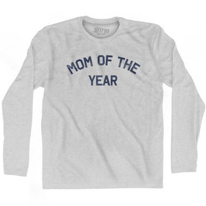 Mom Of The Year Adult Cotton Long Sleeve T-shirt - Grey Heather