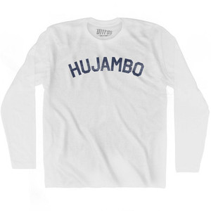 Hujambo - Hello In Swahili Adult Cotton Long Sleeve T-shirt - White