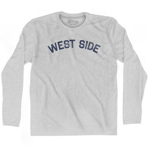 West Side Adult Cotton Long Sleeve T-shirt - Grey Heather