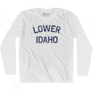 Lower Idaho Adult Cotton Long Sleeve T-shirt - White