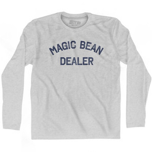 Magic Bean Dealer Adult Cotton Long Sleeve T-shirt - Grey Heather Magic Bean Dealer Adult Cotton Long Sleeve T-shirt - Grey Heather