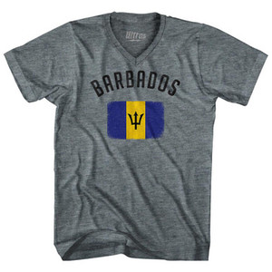 Barbados Country Flag Heritage Adult Tri-Blend V-Neck T-Shirt by Ultras Barbados Country Flag Heritage Adult Tri-Blend V-Neck T-Shirt by Ultras