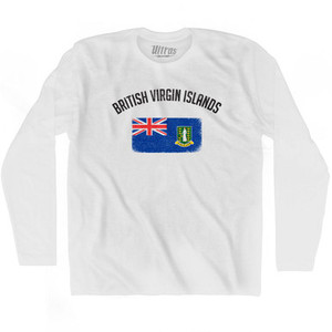 British Virgin Islands Country Flag Heritage Adult Cotton Long Sleeve T-Shirt by Ultras British Virgin Islands Country Flag Heritage Adult Cotton Long Sleeve T-Shirt by Ultras
