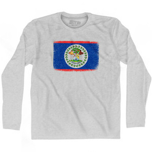 Belize Country Flag Adult Cotton Long Sleeve T-Shirt by Ultras Belize Country Flag Adult Cotton Long Sleeve T-Shirt by Ultras