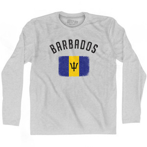 Barbados Country Flag Heritage Adult Cotton Long Sleeve T-Shirt by Ultras Barbados Country Flag Heritage Adult Cotton Long Sleeve T-Shirt by Ultras