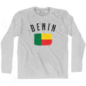 Benin Country Flag Heritage Adult Cotton Long Sleeve T-Shirt by Ultras Benin Country Flag Heritage Adult Cotton Long Sleeve T-Shirt by Ultras