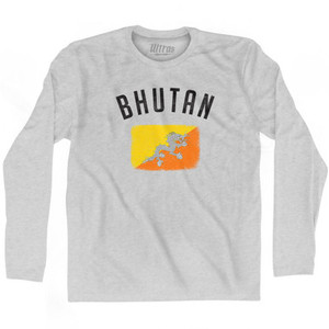 Bhutan Country Flag Heritage Adult Cotton Long Sleeve T-Shirt by Ultras