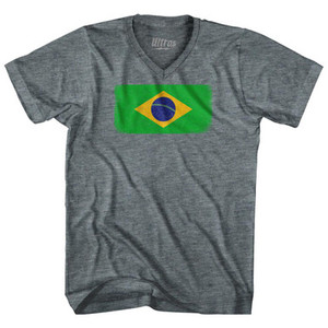 Brazil Country Flag Adult Tri-Blend V-Neck T-Shirt by Ultras Brazil Country Flag Adult Tri-Blend V-Neck T-Shirt by Ultras