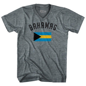 Bahamas Country Flag Heritage Adult Tri-Blend V-Neck T-Shirt by Ultras Bahamas Country Flag Heritage Adult Tri-Blend V-Neck T-Shirt by Ultras