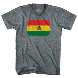Bolivia Country Flag Adult Tri-Blend V-Neck T-Shirt by Ultras Bolivia Country Flag Adult Tri-Blend V-Neck T-Shirt by Ultras