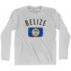 Belize Country Flag Heritage Adult Cotton Long Sleeve T-Shirt by Ultras Belize Country Flag Heritage Adult Cotton Long Sleeve T-Shirt by Ultras