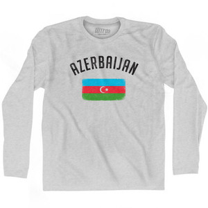 Azerbaijan Country Flag Heritage Adult Cotton Long Sleeve T-Shirt by Ultras Azerbaijan Country Flag Heritage Adult Cotton Long Sleeve T-Shirt by Ultras