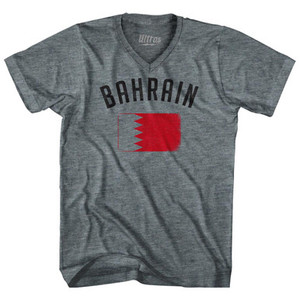 Bahrain Country Flag Heritage Adult Tri-Blend V-Neck T-Shirt by Ultras Bahrain Country Flag Heritage Adult Tri-Blend V-Neck T-Shirt by Ultras