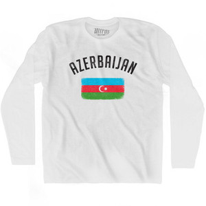 Azerbaijan Country Flag Heritage Adult Cotton Long Sleeve T-Shirt by Ultras Azerbaijan Country Flag Heritage Adult Cotton Long Sleeve T-Shirt by Ultras