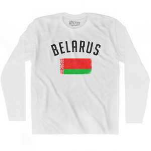Belarus Country Flag Heritage Adult Cotton Long Sleeve T-Shirt by Ultras Belarus Country Flag Heritage Adult Cotton Long Sleeve T-Shirt by Ultras