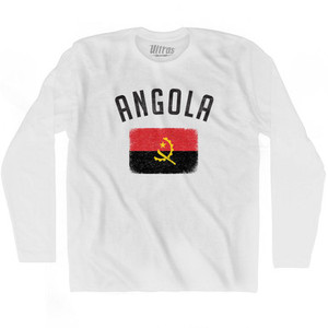 Angola Country Flag Heritage Adult Cotton Long Sleeve T-Shirt by Ultras Angola Country Flag Heritage Adult Cotton Long Sleeve T-Shirt by Ultras