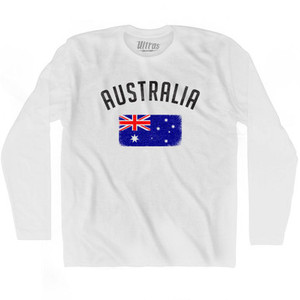 Australia Country Flag Heritage Adult Cotton Long Sleeve T-Shirt by Ultras Australia Country Flag Heritage Adult Cotton Long Sleeve T-Shirt by Ultras